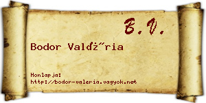 Bodor Valéria névjegykártya