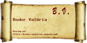 Bodor Valéria névjegykártya
