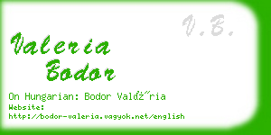 valeria bodor business card